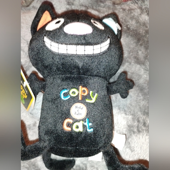 Hallmark Other - Rare Hallmark Talking Repeating “COPY CAT” Plush Black Cat 10”
